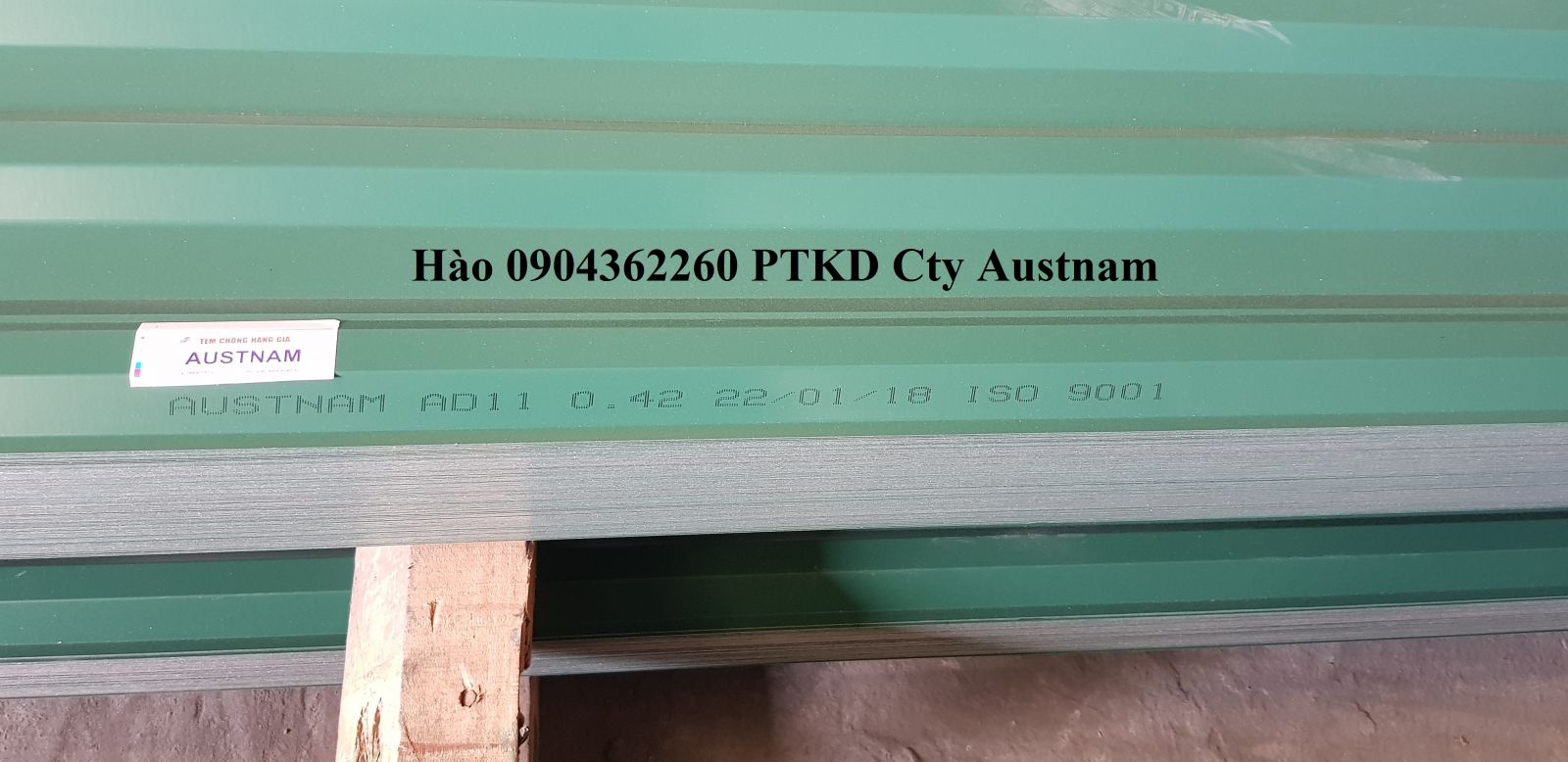 Chữ in trên mặt mầu tôn Austnam loại AZ100 ký hiệu AD 11