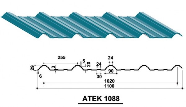 TÔN AUSTNAM ATEK1088 LOẠI 5 SÓNG AZ150